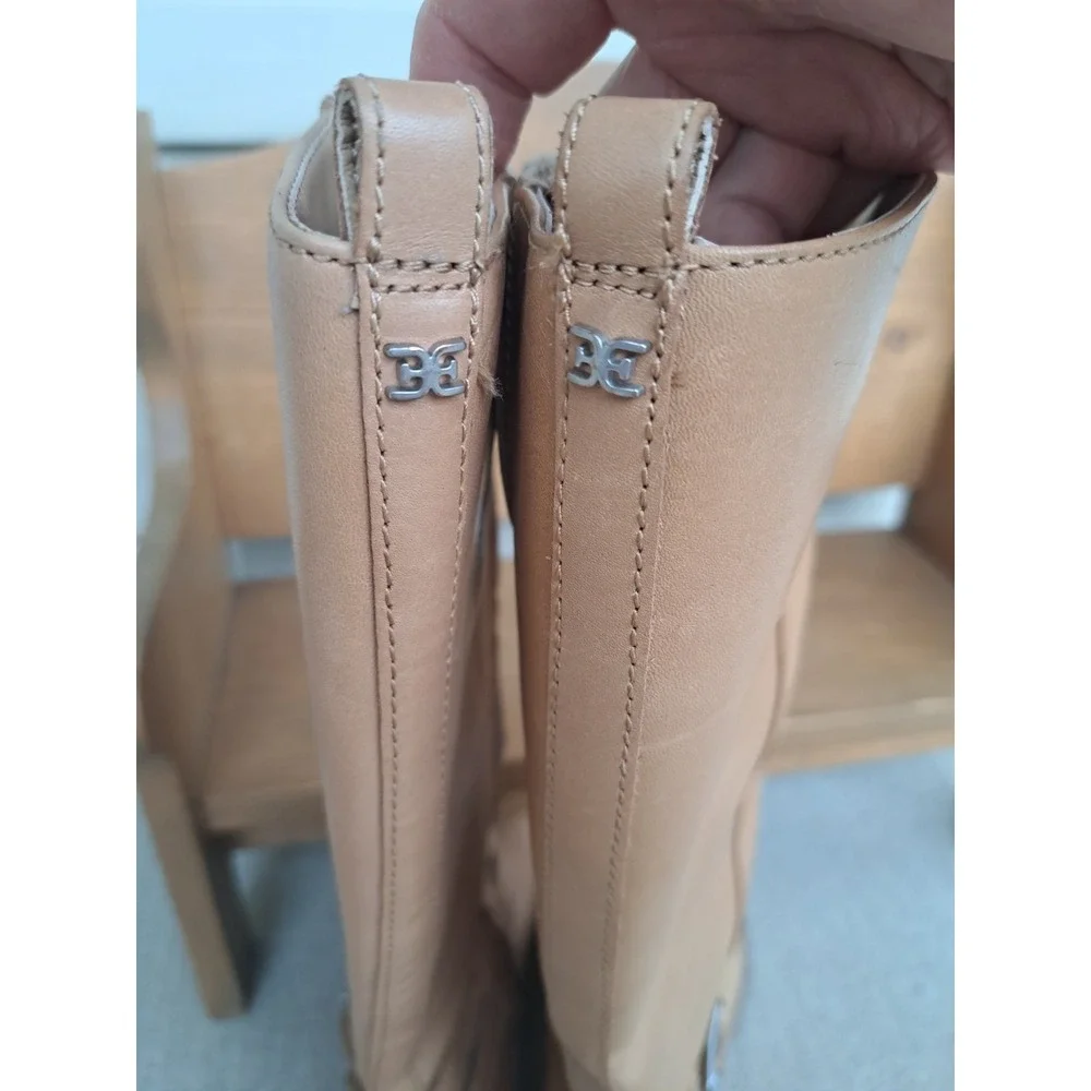 Sam Edelman Women's Freda Cashew Knee High Riding Leather Boots Zipper 8.5-9.0 M